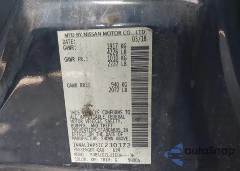 2018 Nissan Altima 2.5 S from USA, damaged, VIN 1N4AL3AP3JC230372